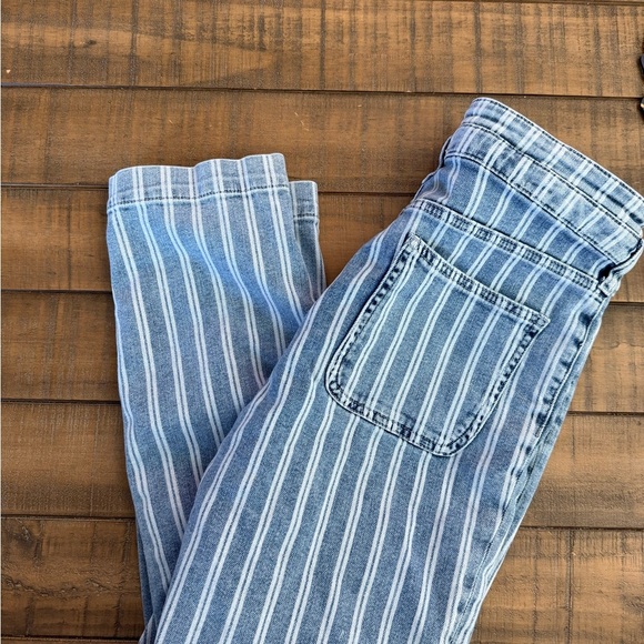 Pilcro & The Letterpress High Rise Slim Crop Jeans Size 28 Railroad Striped - Picture 2 of 7